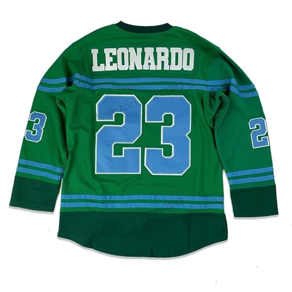 Nikivip Cheap Custom Wholesale #23 Leonardo Hockey Jersey Men's All сшитый зеленый размер.