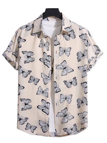 

men random allover butterfly print shirt without tee v5yb#, White;black