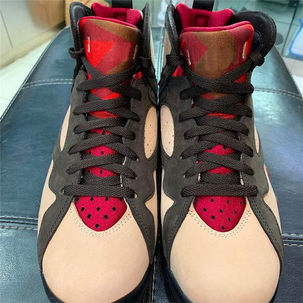 

5a shoes release authentic 7s patta x 7 og sp shimmer tough red mahogany mink velvet brown at3375-200 men basketball sneakers