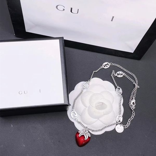 

new fashion designer necklace strawberry necklace women's holiday gift, Silver