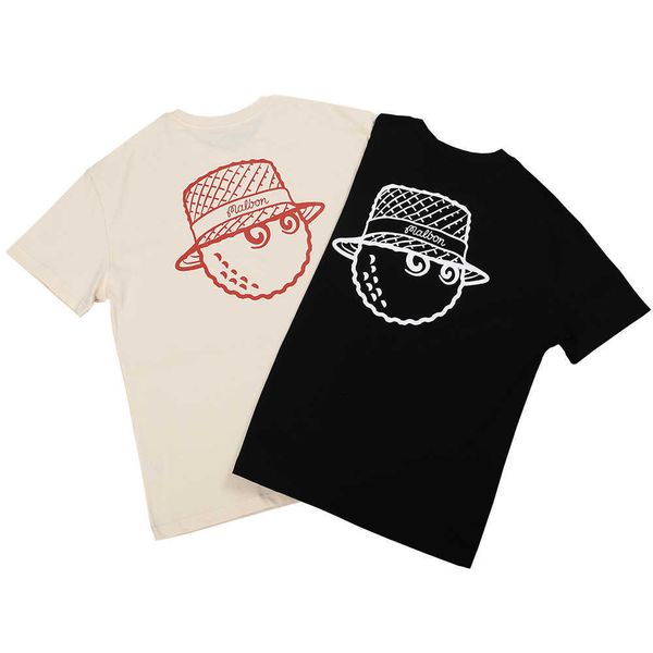 

malbon golf short sleeve essential script loose round neck t-shirt high cap large print, White;black