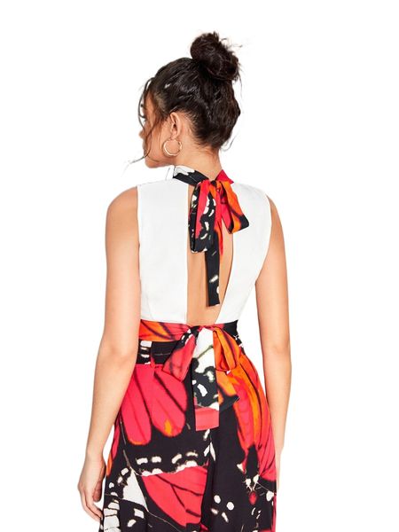 

x israel jasso cut out tie back crop tank o0kj#, White