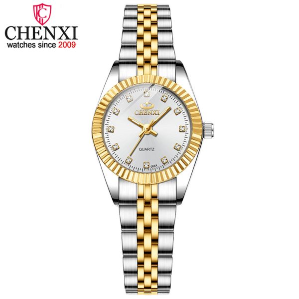 

chenxi women golden & silver classic quartz watch female elegant clock luxury gift watches ladies waterproof wristwatch 220409, Slivery;golden