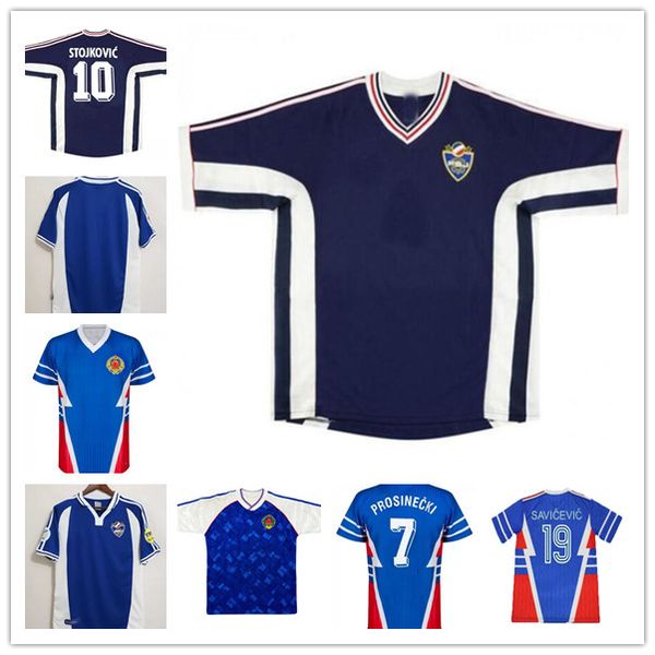 

retro 91 92 1998 2000 yugoslavia soccer jersey mijatovic mihajlovic stankovic jugovic stojkovic savicevic vintage classic football shirt cal, Black;yellow