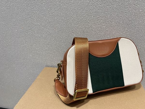 

designer shoulder bag women's red and green canvas camera bag
