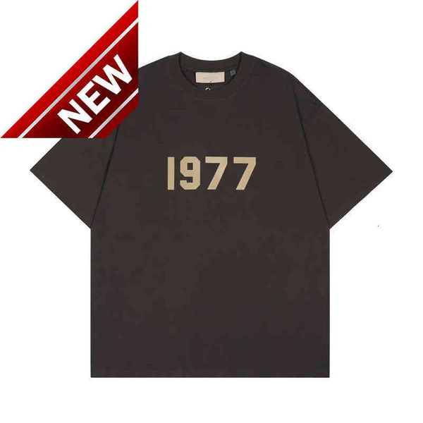 

50% off discount god fear of essentials 1977 fog flocking stamping short sleeve t-shirt, White;black