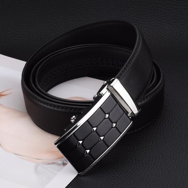 Belts Gear fivela automática para homens de 3,5 cm de largura preta de couro ajustável cinto de cinto masculino cinto masculino