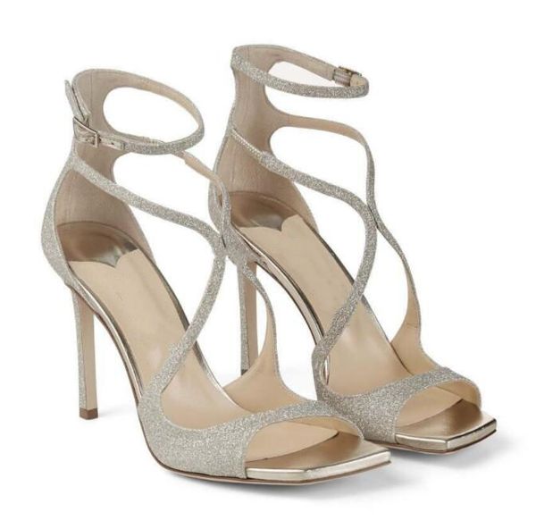 

2022 summer new style sandals square toe ladies high heels cross gladiator exquisite stiletto ladies wedding party dress evening, Black