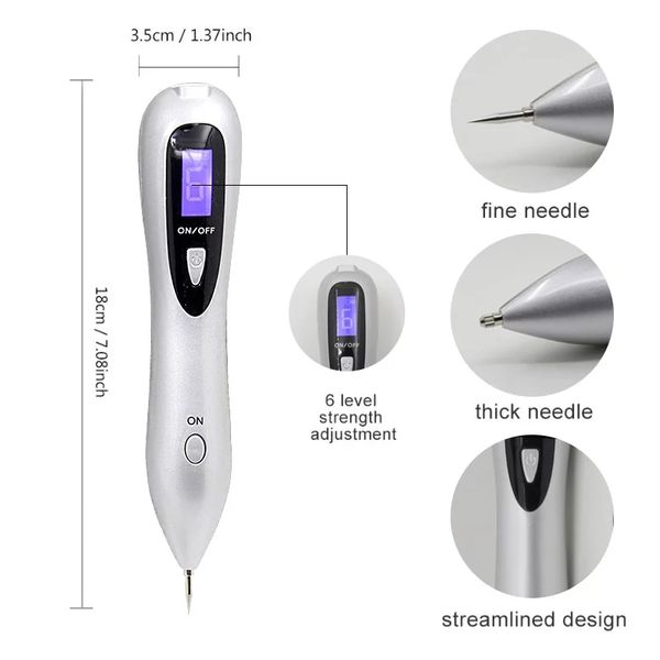 

6 level lcd black spot skin tag mole remover tattoo removal laser machine pen facial freckle wart removal tool beauty care salon perfections
