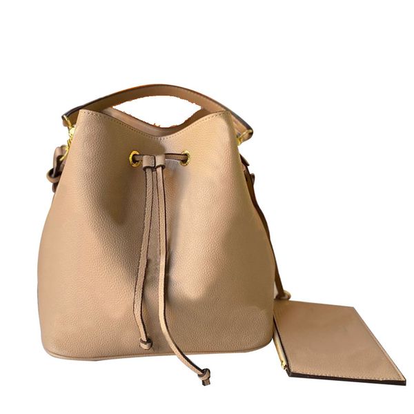 

2pcs nano noe handbags drawstring bucket bags composite bag wallets old flower purse genuine leather handbag classic letter print gold hardw