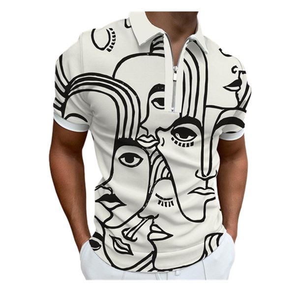 

sell print golf polos t-shirt for men slim fit zipper lapel designer polyester cotton business casual polo t shirt pls3, White;black