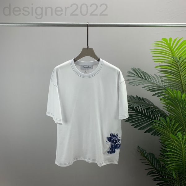 

men's t-shirts designer fashion brand european cd short sleeve t-shirt letter embroidery print pattern os style version xfdc, White;black
