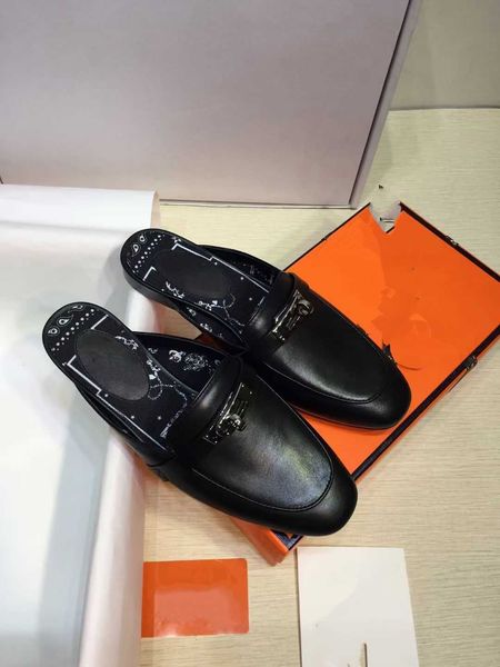 

21sswomen flat fisherman classical leather half drag 3d casual shoes designer letter slippers flip flop slides kkjjj007, Black