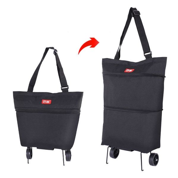 Donna Per Trolley Cestino Rimorchio Carrello Portatile Grandi Borse Spesa Borsa Pieghevole 210302