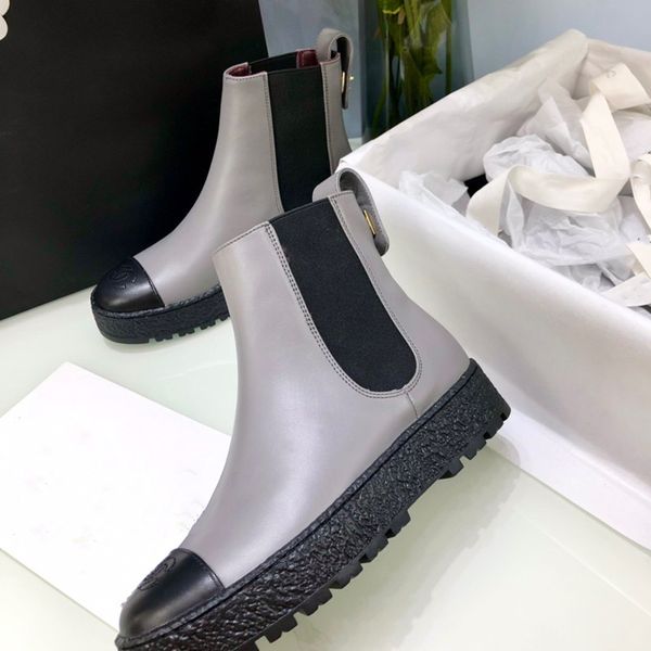 

winter women's boots sell genuine leather chelsea boots luxury anti slipladies ankle boots size 35-41, Black