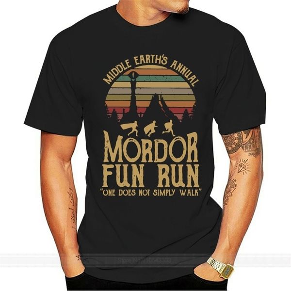 

middle earths annual mordor fun run t shirt black s-6xl t-shirt running male brand teeshirt men summer cotton t shirt 220509, White;black