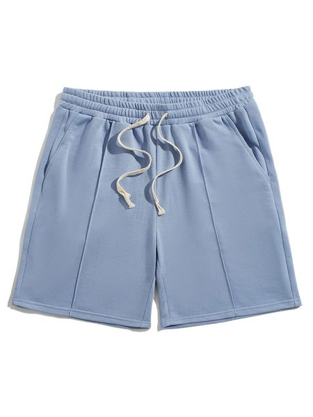 

men seam detail drawstring waist shorts w3c6#, White;black