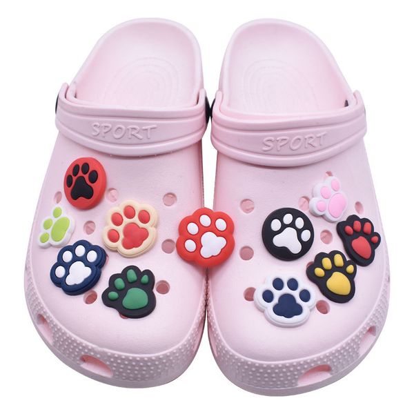 Crocs Cat Dog Paw Accessori per fibbie per scarpe in PVC Divertenti fai da te Zampe di animali colorati Scarpe Decorazione Jibz per Crocs Charms Regalo per feste per bambini