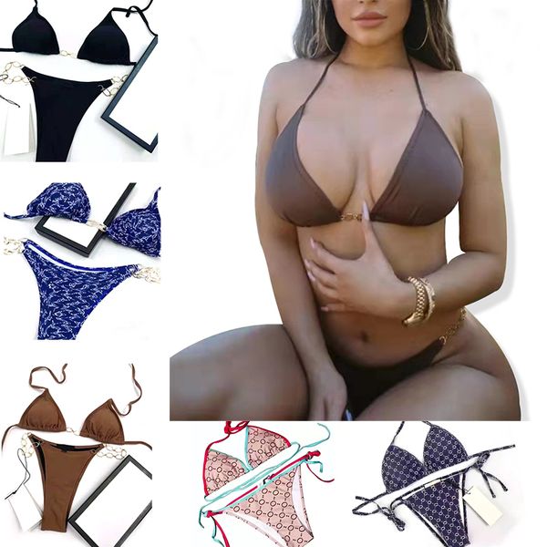 Damen-Bademode, Designer-Bikini, Buchstaben-Druck, G-Kette, Badeanzüge, Badeanzug, hochwertige Designer-Kleidung für Damen