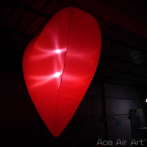 2022 Squisito cuore gonfiabile sospeso con luci per San Valentino/pubblicità/decorazione per feste realizzato da Ace Air Art