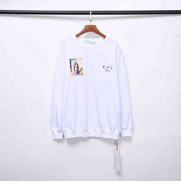 

new fashion trend luxury sweater designer wholesale trendy off painting arrow hoodie and women's loose casual, Black
