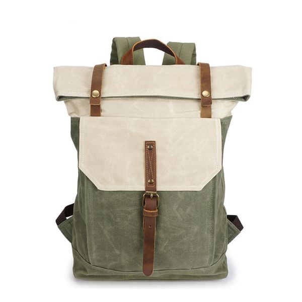 Мода новые школьные сумки водонепроницаемый и экологически чистый холст рюкзак мужчина рюкзак ретро мужская сумка путешествия мальчик школьный