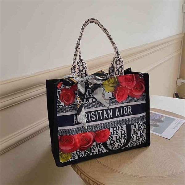 

women's large capacity canvas new fashion single foreign style atmospheric portable tote design purses online