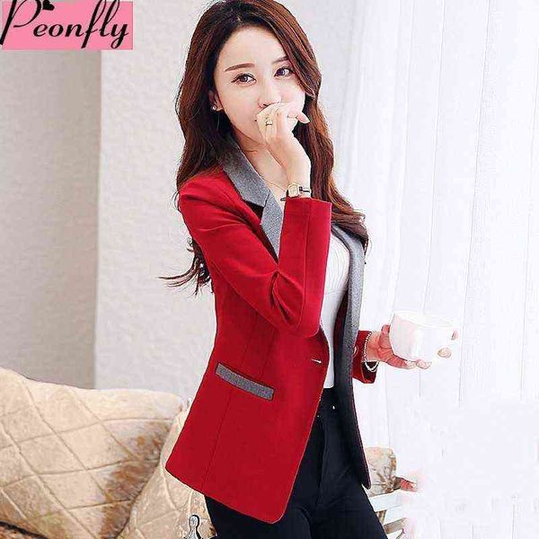

peonfly autumn spring women blazer elegant fashion lady blazers coat suits female large s3xl code jacket suit j220813, White;black