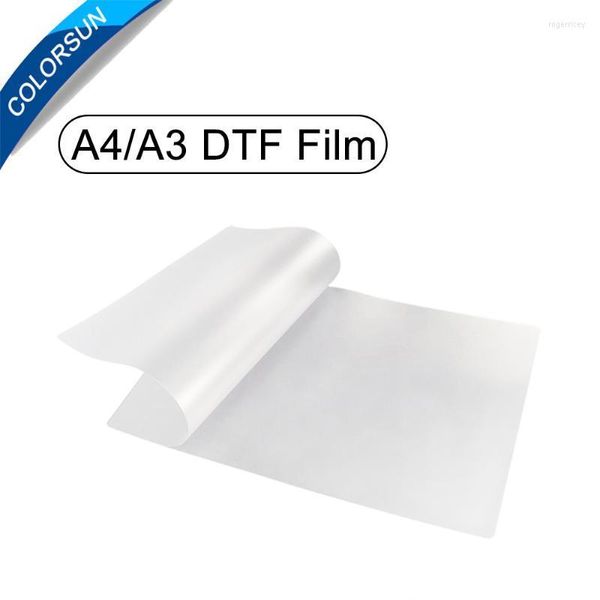 Kit di ricarica di inchiostro Colorsun DTF PET Film A3 A4 50/100 PCS Diretto a per T-shirt R1390 L1800 DX5 L805 Testina di stampa Stampante FilmInk Roge22