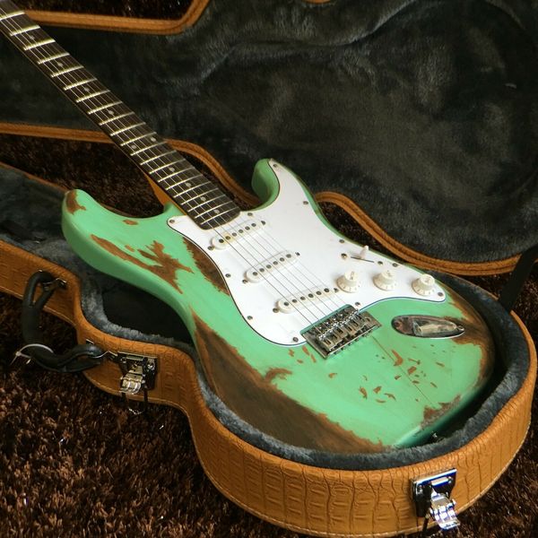 

guitars factory custom retro green electric guitar fast delivery