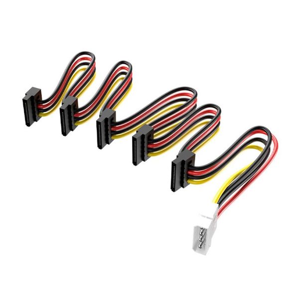 Conectores de cabos de computador 3,5/2,5 polegadas 1 a 5 SATA DE PODERAÇÃO DO DISTORITO RUDO SATA CABO DE CABO DO CABO DE 4 PIN 15 Adaptador 5V/2A 12V/2AComputer