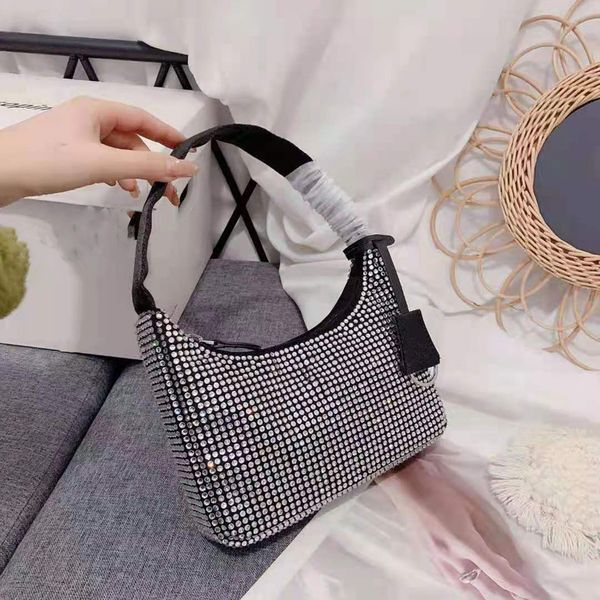 

8 colors shiny rhinestone party shoulder bag fashion women handbag luxury designers artwork totes high-quality tote bags shopping handbags w