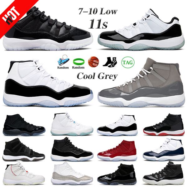 

boots 11 men women basketball shoes 72-10 low legend blue bright citrus cool grey jubilee 25th anniversary bred concord metallic silver 11s, Black