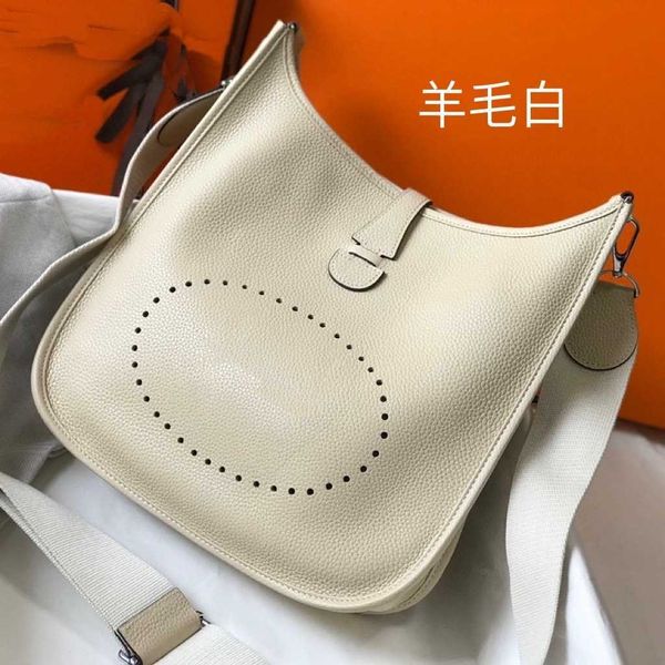 

evelyn msenger togo layer cow leather single shoulder bucket h letter bag lychee pattern simple and casual