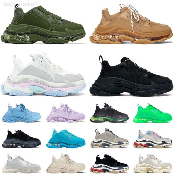 

new triple s designer shoes platform sneakers oversized mens womens black white glitter fashion casual vintage golden luxury trainers