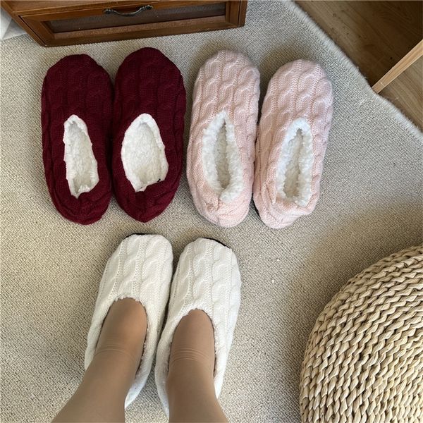 

house fluffy slipper sock womens winter bow furry contton warm plush anti skid grip sole indoor home female fuzzy shoes 220720, Black