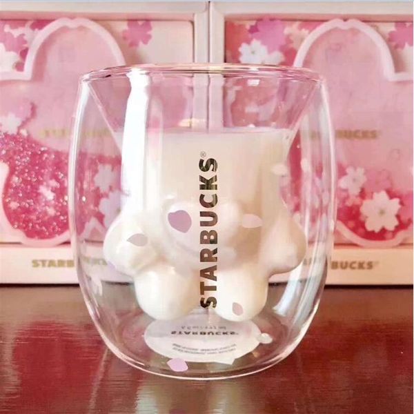 

starbucks sakura cat paw mug cat claw coffee mug 2019spring starbucks limited eeition cat foot coffee cup sakura 6oz3171