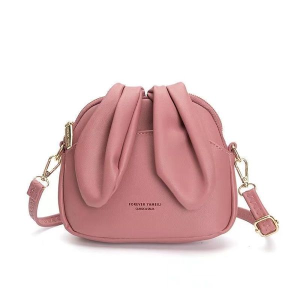 

one shoulder small satchel female versatile rabbit ear bucket bag