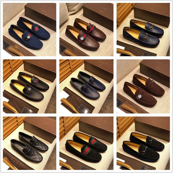 

fashion spring and autumn style soft moccasins luxury brand men loafers shoes leather shoes designer mens flats driving shoe big size 46, Black