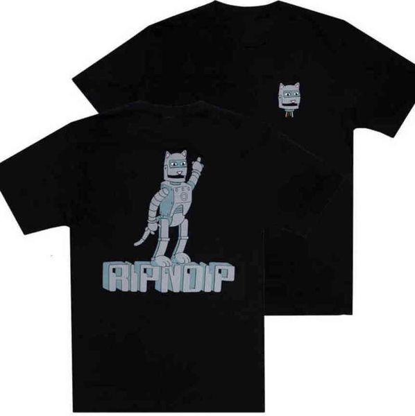 

classic designer mens brand ripndip t shirts fashion naughty cat t-shirt couple tees luxury street hip hop women summer short sleeve tshirt, White;black