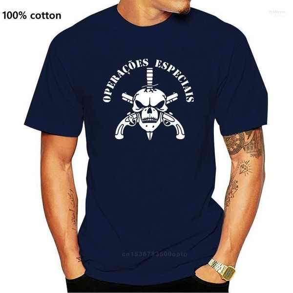 Camisetas Masculinas 2022 Moda Verão Masculino O-neck T Shirt Inspirado Exército Forças Especiais Camisas Pretas Brasil BOPE Design Estrangeiro Mild22