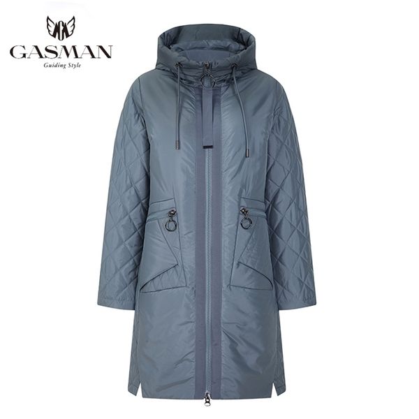 

gasman windproof down jacket coat women hooded parka jacket autumn women fashion bio jackets female thin puffer jackets lj201127, Black