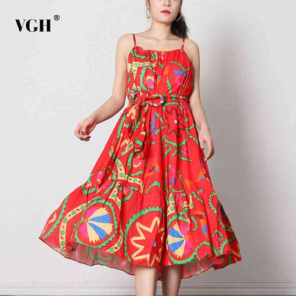 

summer sleeveless print dress for women off shoulder hit color oversized bandage midi dresses female fashion 210507, Black;gray