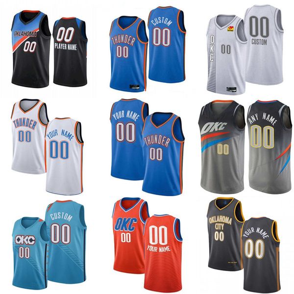 

75th custom men women 23 tre mann 33 mike muscala 17 paleksej okusevski 22 isaiah roby oklahoma''city''thunder'&#03, Black;red