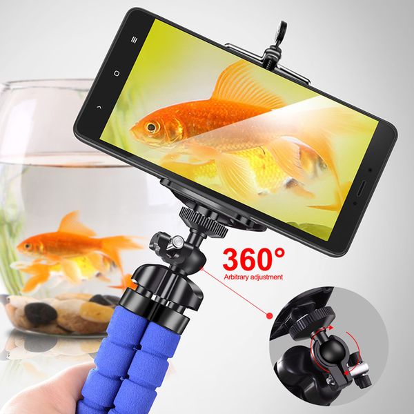 

360Â° rotatable ocs stand mobile phone stand tripod head for iphone 13 pro max flexible sponge ocs stands mini camera tripod stand clip holde