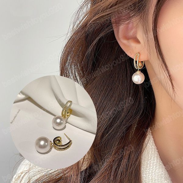 

dangle earrings piercing ear light pendant pearl earring gift for teen girls luxury quality jewelry for women, Silver