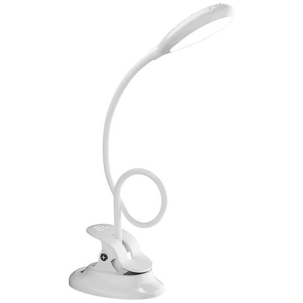 Lampade da tavolo Lampada da lettura Morsetto a LED Luce da scrivania Batteria ricaricabile USB Dimmerazione continua 2 colori per comodini