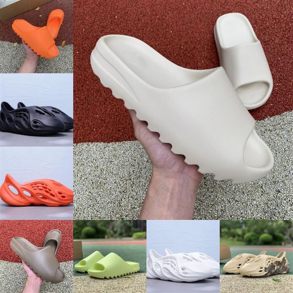 

slides slippers desert sand summer brown flat mens women glow green beach resin slide sandal graffiti bone rubber mxt moon gray mi2899, Black