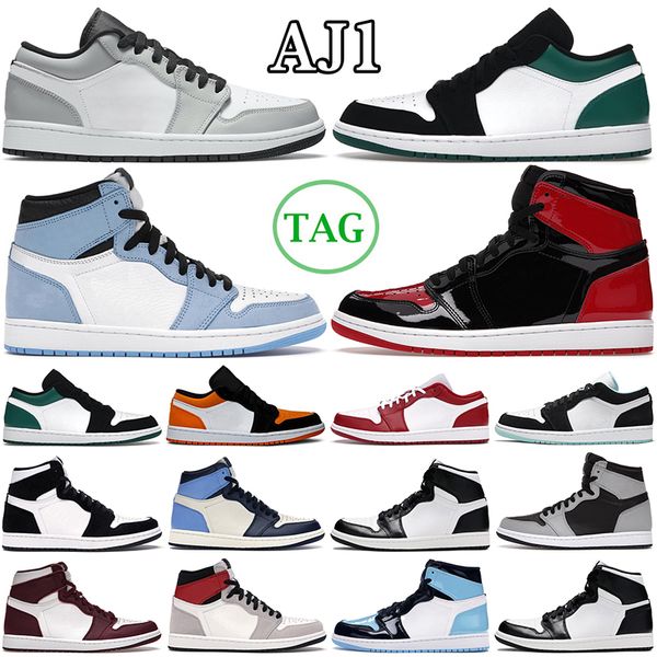 

jumpman 1s mens basketball shoes bred patent university blue unc shadow gym red pollen seafoam 1 white black bordeaux men women trainers