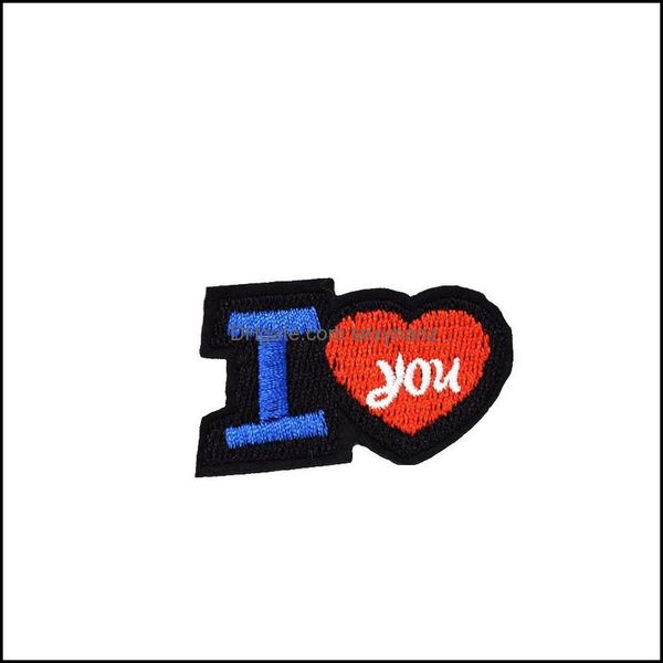 

sewing notions tools apparel 10pcs love embroideredes for clothing iron on transfer applique jacket bags diy sew embroidery badge drop del, Black